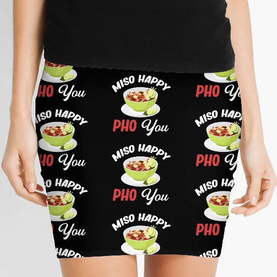Miso Happy Pho You Asian Chinese Cuisine Women's Mini Skirts