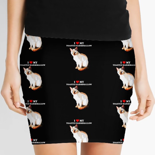 I Love My Toasted Marshmallow Point Siamese Cat Women's Mini Skirts