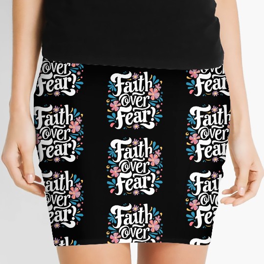 faith over fear Women's Mini Skirts