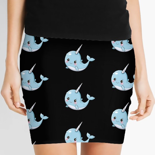 Adorable Narwhal Fantasy Encounter Women's Mini Skirts