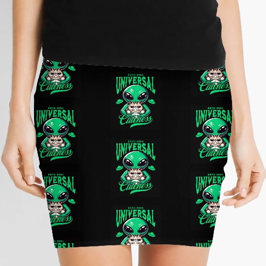 Intergalactic Cat and extraterrestrial Alien Women's Mini Skirts