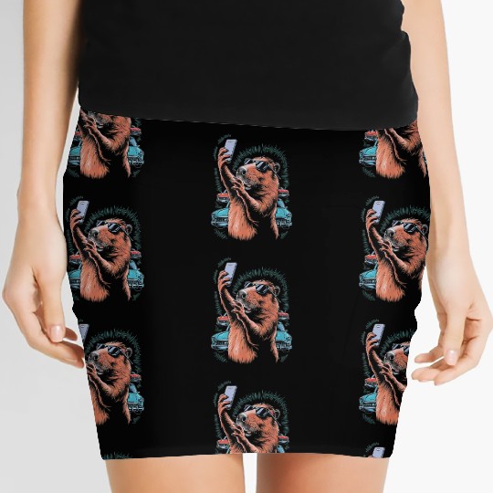 Capybara Selfie Classic Funny Weird Women's Mini Skirts