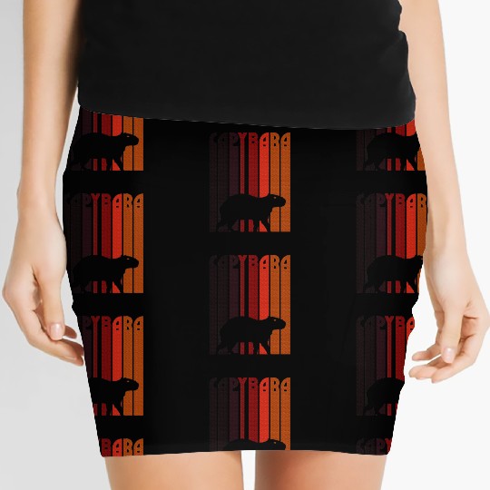 Capybara Vintage 60s 70s 80s Rodent Animal Lover Women's Mini Skirts