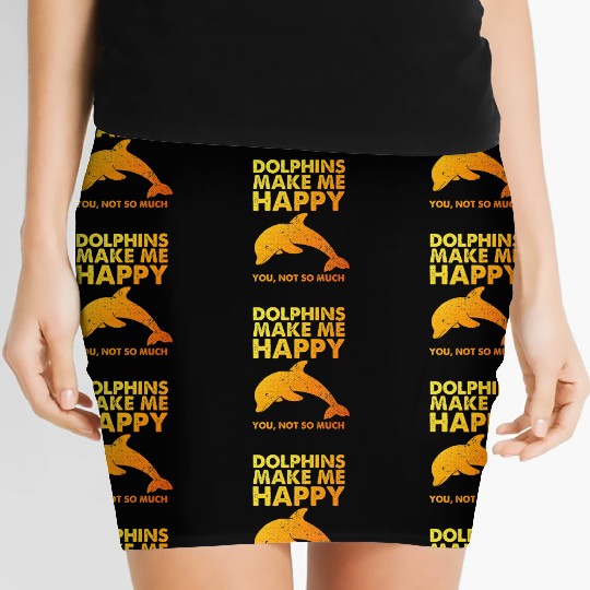 Dolphin Art For Men Women Kids Zoo Dolphin Lover Women's Mini Skirts