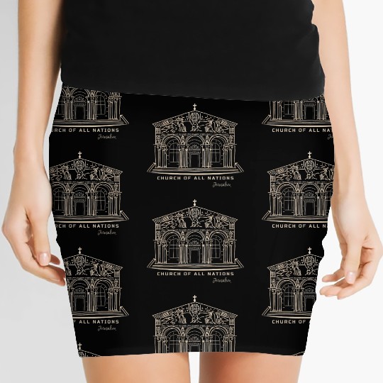Jerusalem Church Nations Drawing Women's Mini Skirts