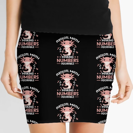 Axolotl Math Teacher Mexican Salamander Amphibian Women's Mini Skirts