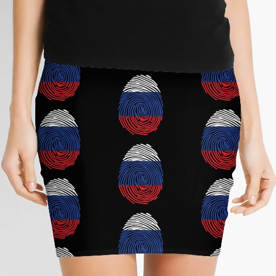 Russian fingerprint flag Women's Mini Skirts
