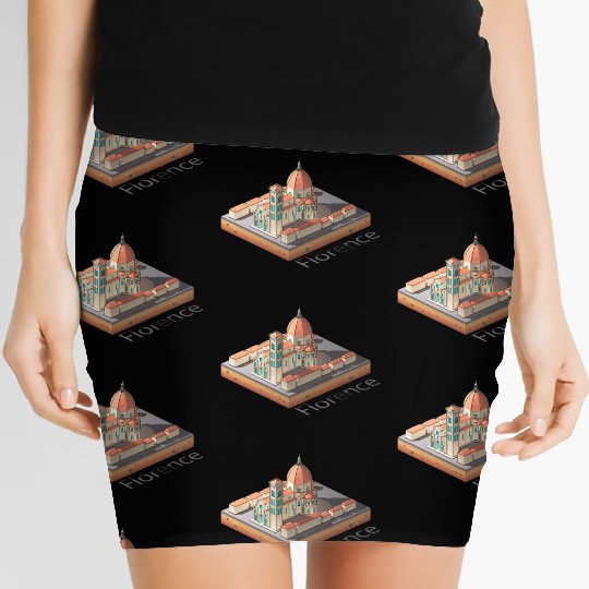 Geometric low poly Florence Cathedral Women's Mini Skirts