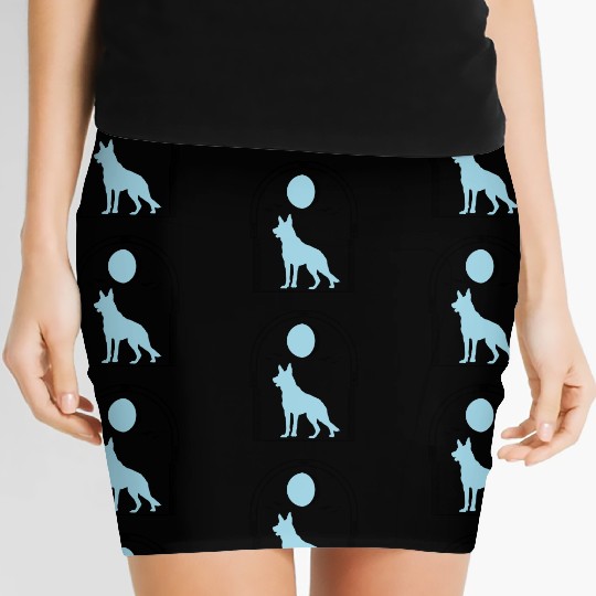 German Shepherd Celestial GSD Dog Moon Tarot Women's Mini Skirts