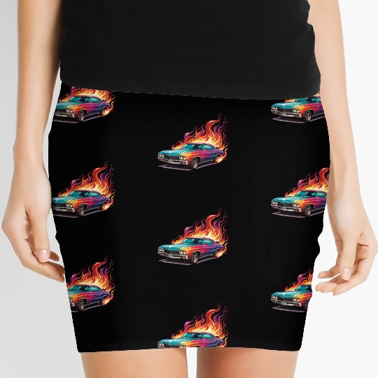 Retro American Racing Muscle Car Women's Mini Skirts