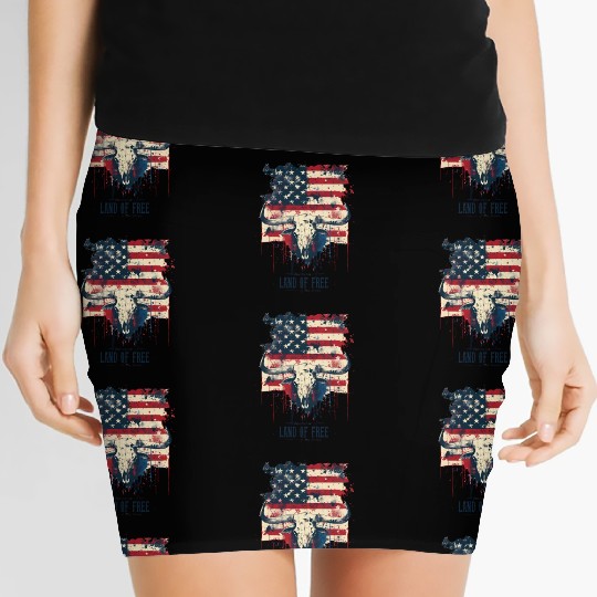 Land of the free because of the brave , 4 July Women's Mini Skirts