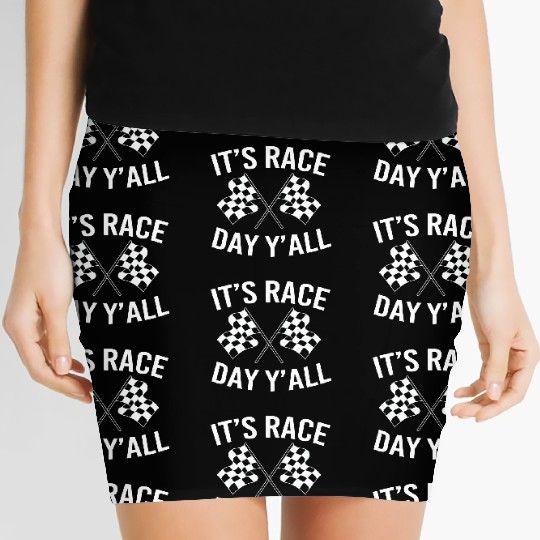 Drag Racing Racetrack Checkered Flag Race Day Women's Mini Skirts