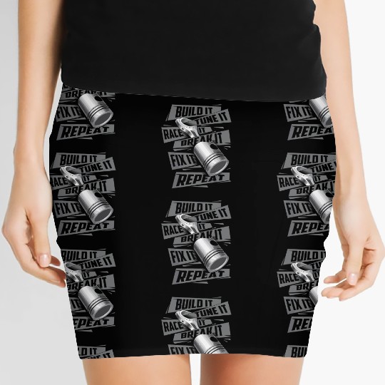 Build It Break It Repeat Funny Street Drag Racing Women's Mini Skirts