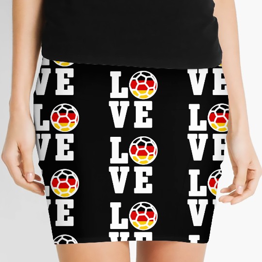 Love soccer ball germany german team player goal Women's Mini Skirts