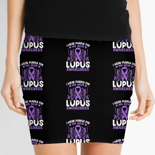 I Wear Purple For My Mom Lupus Awareness Design Women's Mini Skirts