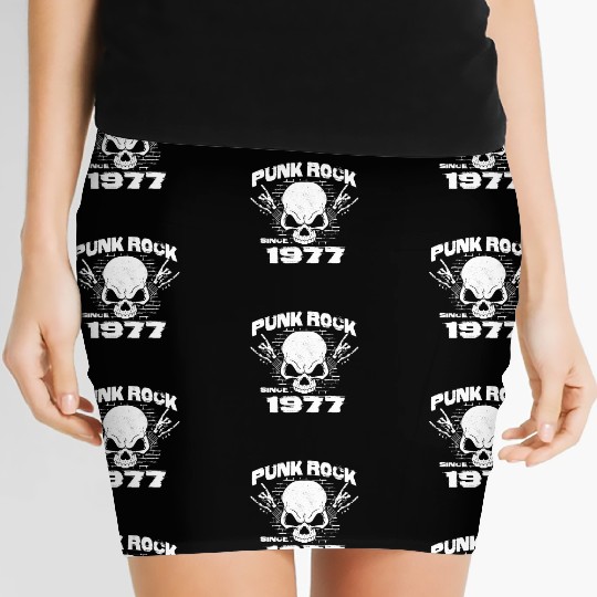 Punk Rock Since 1977 - Skull Rock Hands 47th Women's Mini Skirts