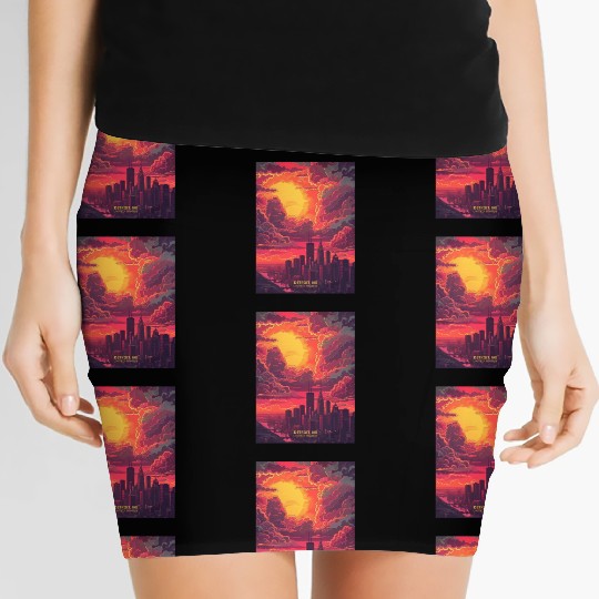 Beautiful View of Detroit MI Women's Mini Skirts