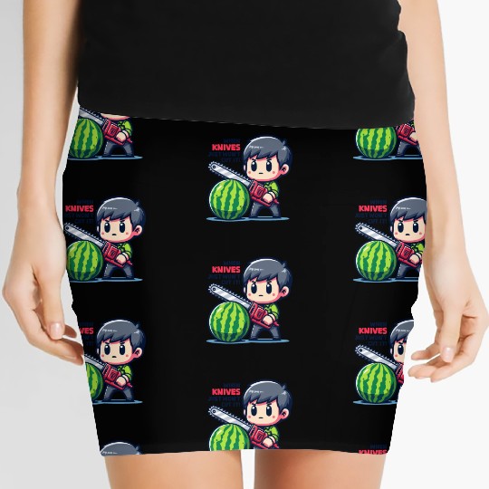 Cutting Watermelon - Melon Chainsaw Women's Mini Skirts