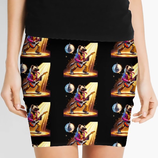 Disco Ball Guitar Hyena Women's Mini Skirts