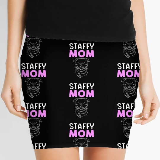 Staffordshire Bull Terrier Dog Mama Mothers Day Women's Mini Skirts