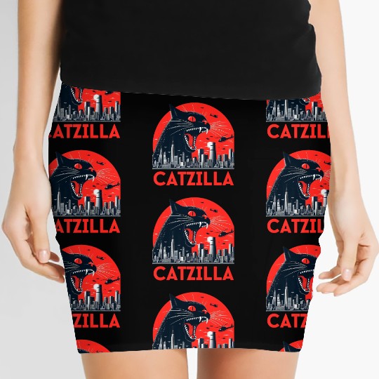 Catzilla Cat Japanese Premium Women's Mini Skirts
