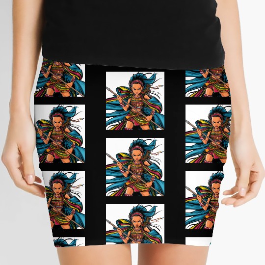 Maasai anime warrior girl Women's Mini Skirts