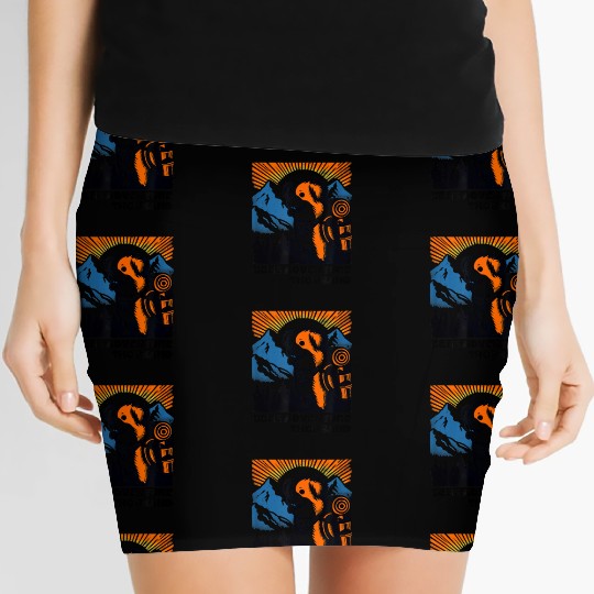 Unisex camping vintage travel dog Women's Mini Skirts
