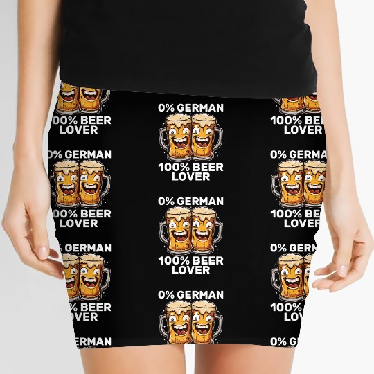0% German 100% Beer Lover Funny Drinking Women's Mini Skirts