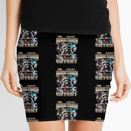 The Junkyard Eatery Funny Raccoon Bootleg Women's Mini Skirts