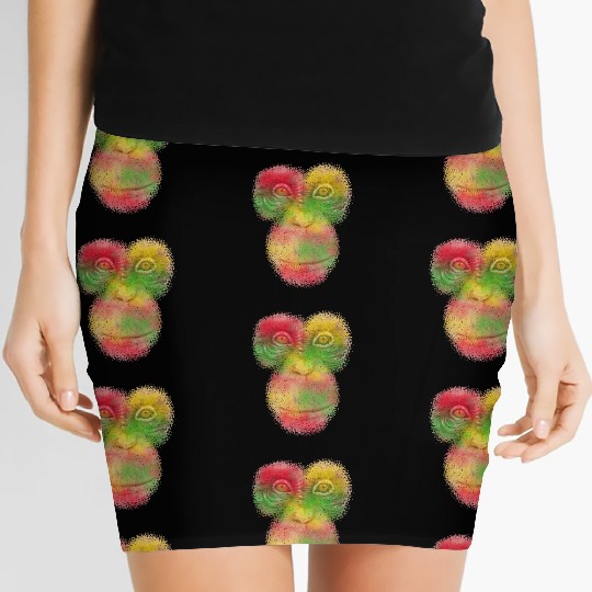 Colorful Retro Monkey Face Women's Mini Skirts - Funny Monkey