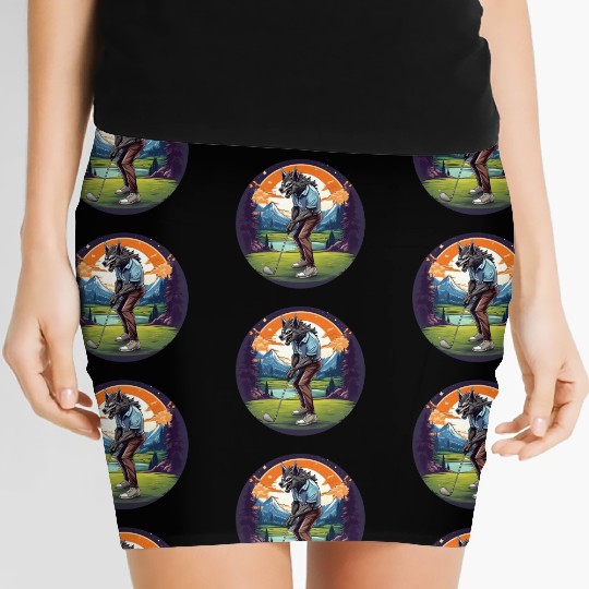 Scary Halloween Party Costume Werewolf Golf Women's Mini Skirts