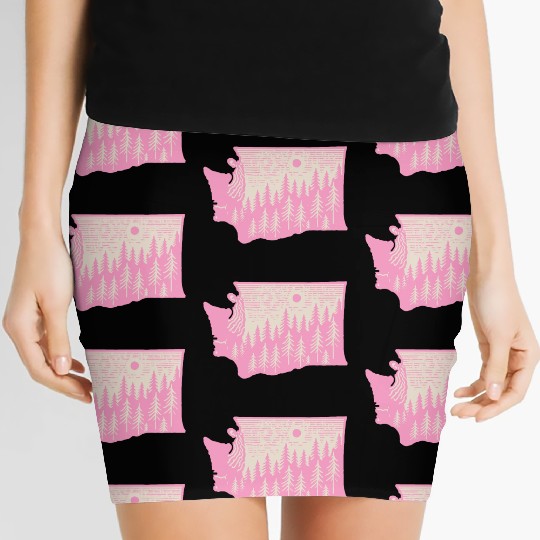 Washington DC Wild Outline State Women's Mini Skirts