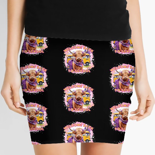 Highland Cow Back to School Women's Mini Skirts
