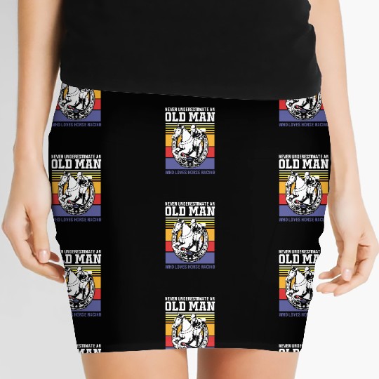 Equestrian Horse An Old Man Who Loves Horse Racing Women's Mini Skirts