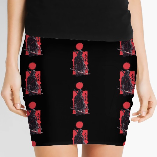 Urban Samurai Warrior in Mysterious Mask Women's Mini Skirts