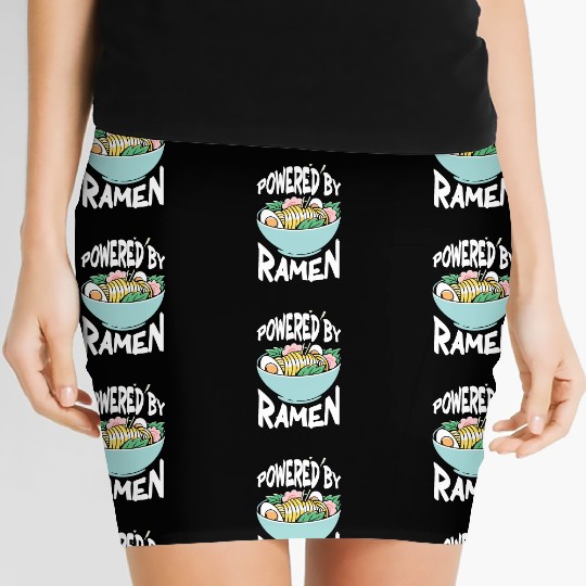 Powered By Ramen Anime Japanese Soup Cup Noodle Women's Mini Skirts