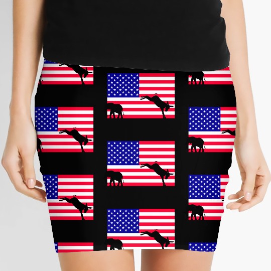 Donkey kicking out the elephant, US Election 2024 Women's Mini Skirts