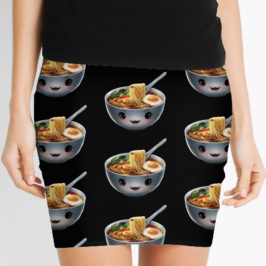 Happy Ramen Realistic Women's Mini Skirts