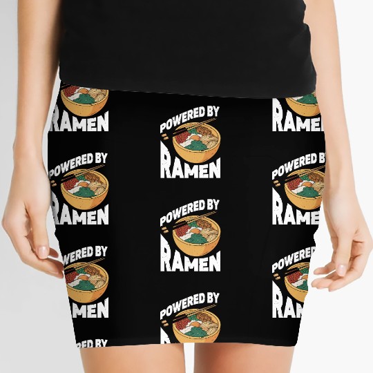 Powered By Ramen Anime Japanese Soup Cup Noodle Women's Mini Skirts