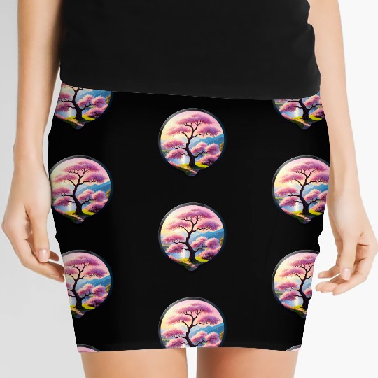 Blooming Cherry Blossom by Riverbank Women's Mini Skirts