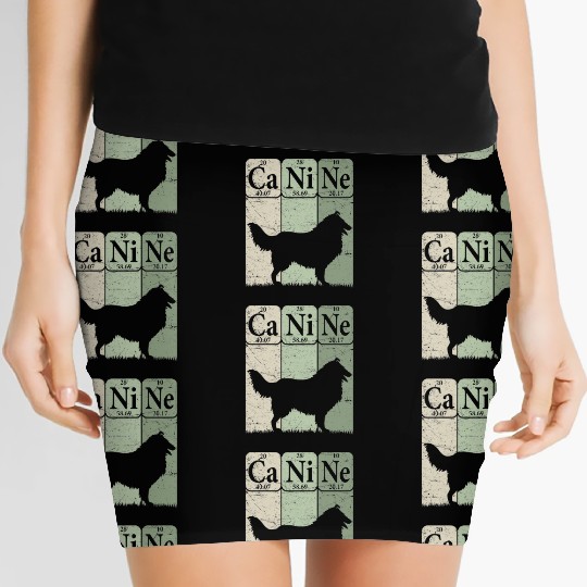 Rough Collie Periodic Table Elements Dog Lover Women's Mini Skirts