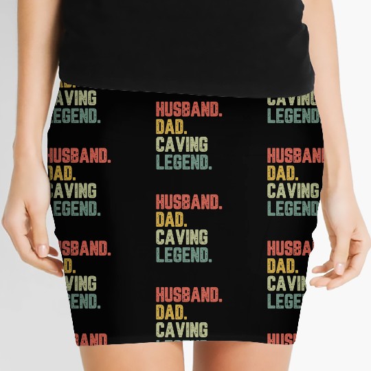 Husband Dad Caving Legend Funny Father Women's Mini Skirts