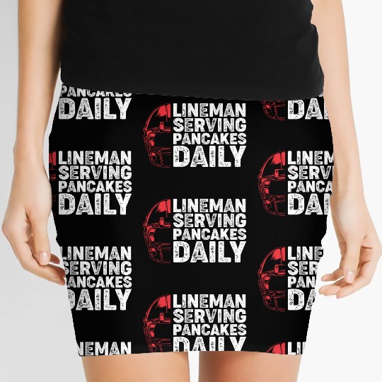 Lineman Serving Pancakes Daily Football Lineman Women's Mini Skirts