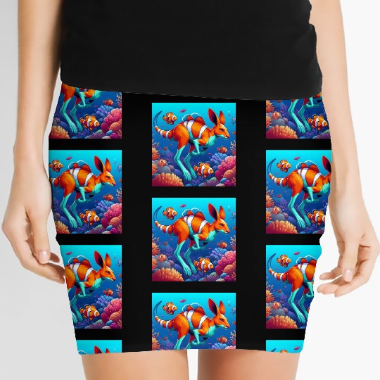 The kangaroo-clown fish Women's Mini Skirts