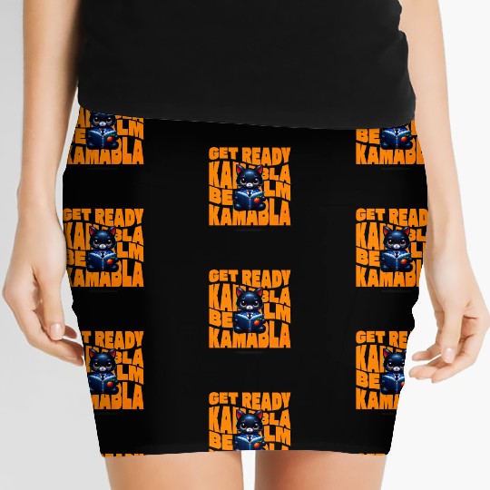 Regal Cat Kamabala Reading Orange Book Cartoon Women's Mini Skirts