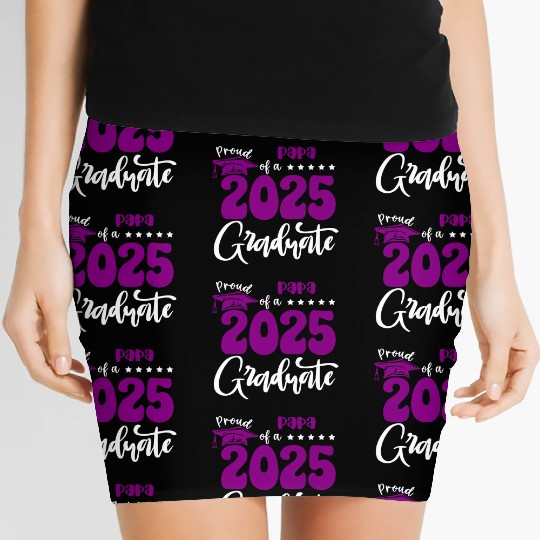 Proud Papa Graduate 2025 Senior Class of 2025 Grad Women's Mini Skirts