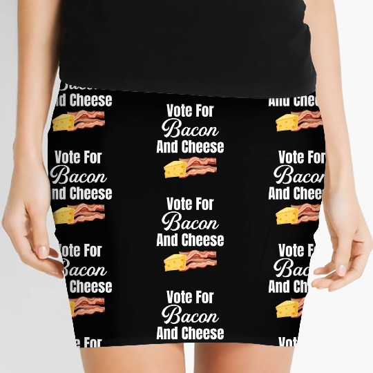 Vote For Bacon and Cheese Lover Meaty Barbecue Women's Mini Skirts