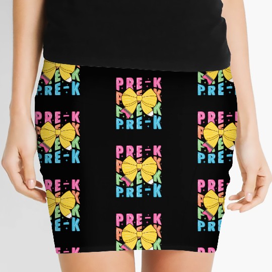 Retro Coquette Pre-K Teacher Student Funny Back To Women's Mini Skirts