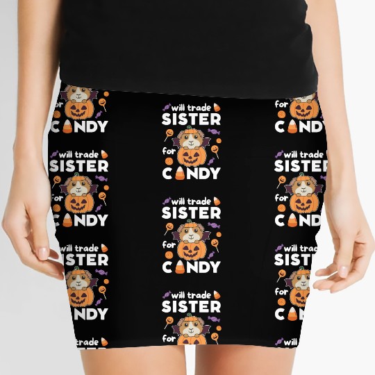 Guinea Pig Halloween Trade Sister For Candy Women's Mini Skirts