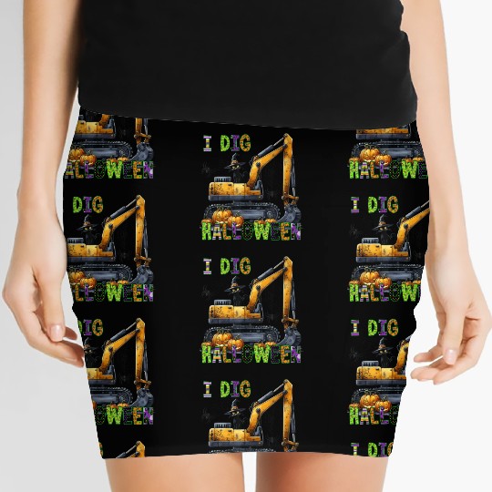 Construction Halloween Toddler I Dig Halloween Exc Women's Mini Skirts